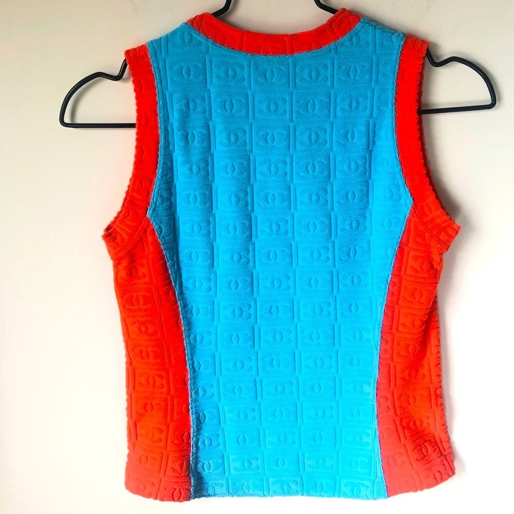 VTG CHANEL SPORT LOGO TERRY SHIRT TOP HAILEY BIEBER 36 - Picture 7 of 7